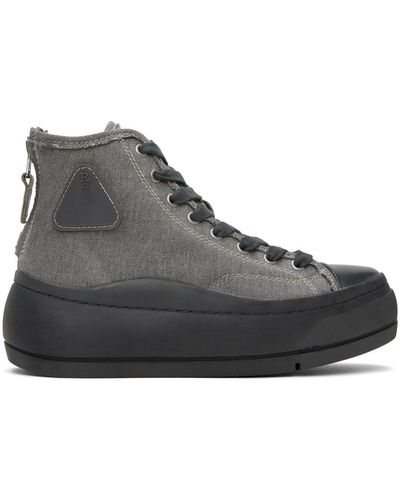 R13 Gray Kurt Sneakers - Black