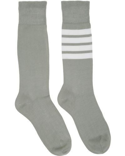 Thom Browne Grey 4-bar Socks