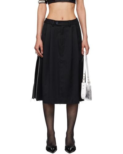 VAQUERA Zipper Midi Skirt - Black