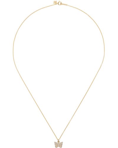 Needles Gold Papillon Necklace - White