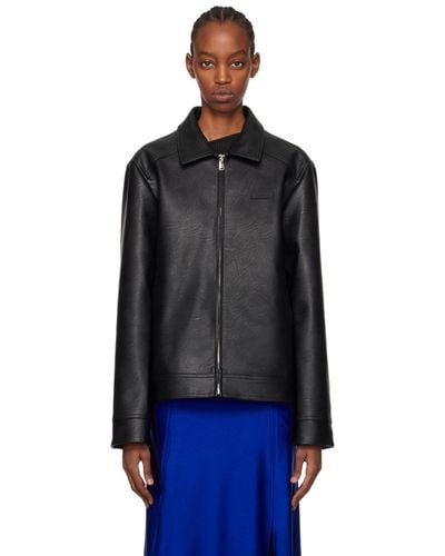 Coperni Zip Faux-leather Jacket - Black