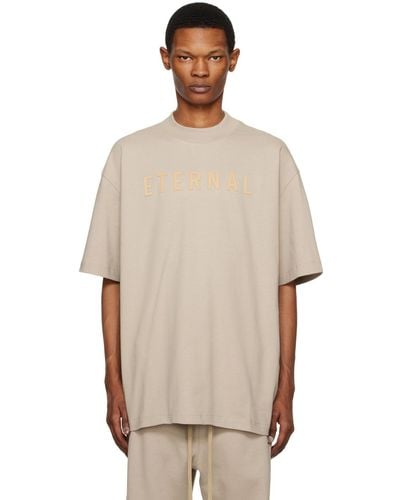 Fear Of God Taupe Flocked T-shirt - Natural