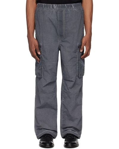 Izzue Garment-dyed Cargo Trousers - Blue