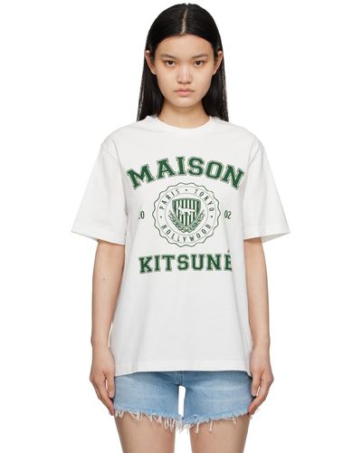 Maison Kitsuné T-shirt de style collégial blanc édition hotel olympia
