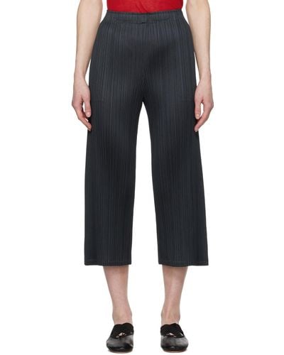 Pleats Please Issey Miyake Pantalon monthly colors march gris - Noir