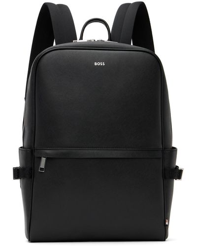 ○良質○ HUGO BOSS フェイクレザー バックパック モノグラムプリント