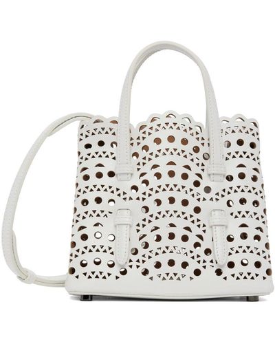 Alaïa White Micro Mina 16 Top Handle Bag - Multicolour