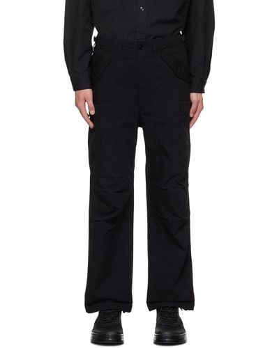 Nanamica Pleated Cargo Trousers - Black