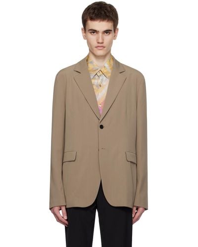 Acne Studios Veston taupe à double boutonnage - Neutre