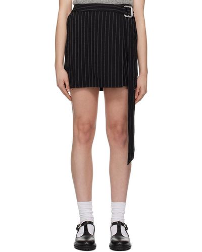 Ami Paris Black Stripes Miniskirt