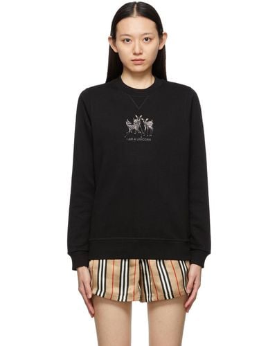 Burberry Embroidered Deer Berkley Sweatshirt - Black