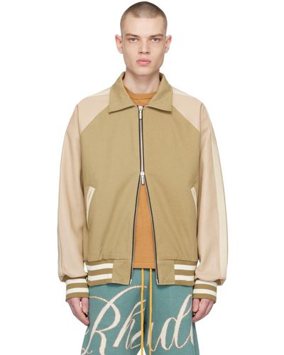 RHUDE Wine Club Logo-Appliquéd Cotton-Twill Blouson Jacket for Men