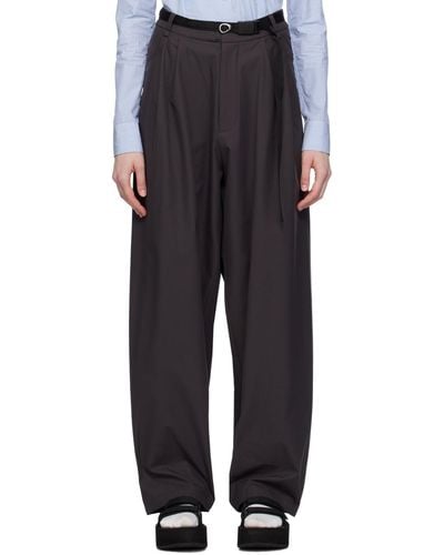Hyein Seo Belted Trousers - Black