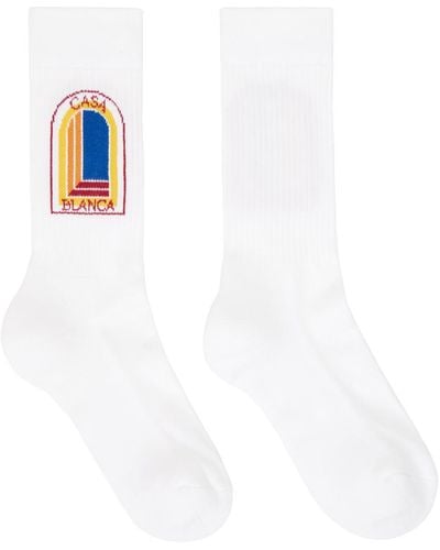 Casablancabrand White Ribbed Socks
