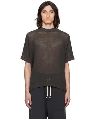 Jan Jan Van Essche O-projectコレクション グレー ルーズフィット Tシャツ - ブラック