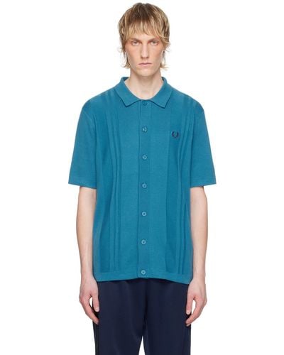 Fred Perry Button Shirt - Blue