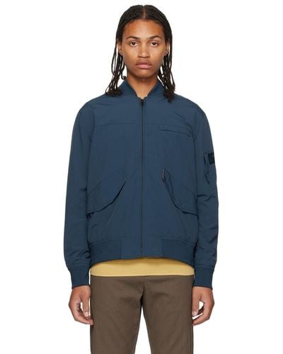 PS by Paul Smith Blue Zip Bomber Jacket