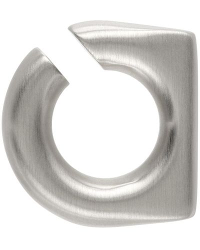 Rick Owens Bijou d'oreille rond argenté - Gris