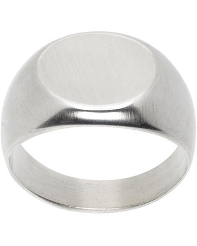 Jil Sander Silver Classic Chevalier Ring - Metallic