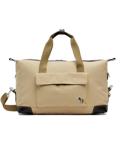 PS by Paul Smith Beige Embroide Duffle Bag - Black