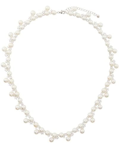 Hatton Labs Pearl Tennis Chain Necklace - White