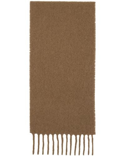 Totême Monogram Leather Patch Scarf - Brown