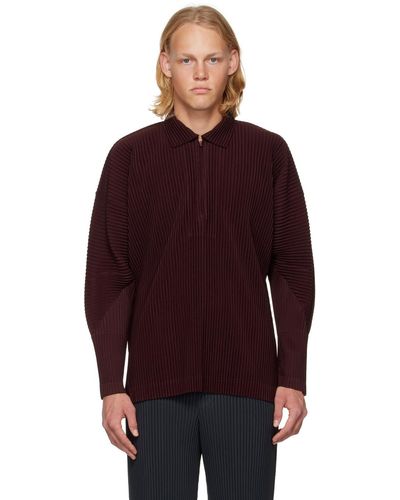 Homme Plissé Issey Miyake Homme Plissé Issey Miyake Burgundy Monthly Colour November Polo - Purple