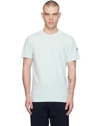 Moncler ブルー ジャカード Tシャツ - ホワイト