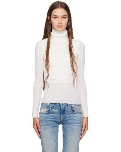 R13 Off-white Layered Vest & Sweater Set - Blue