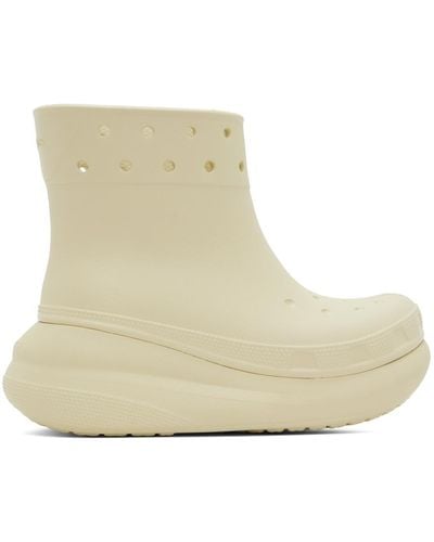Crocs™ Off-white Crush Boots - Black