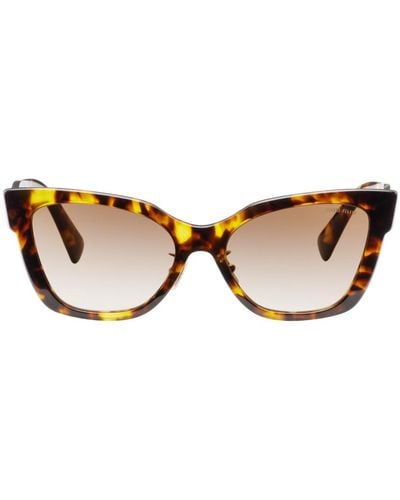 Miu Miu Brown Cat-eye Sunglasses - Black