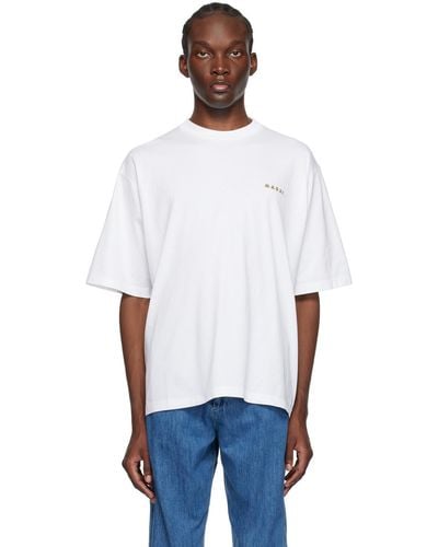 Marni T-shirt blanc à image à logo