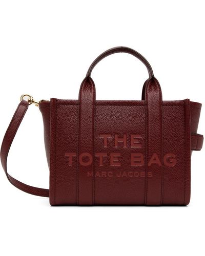 Marc Jacobs Petit cabas 'the tote bag' bourgogne en cuir - Rouge