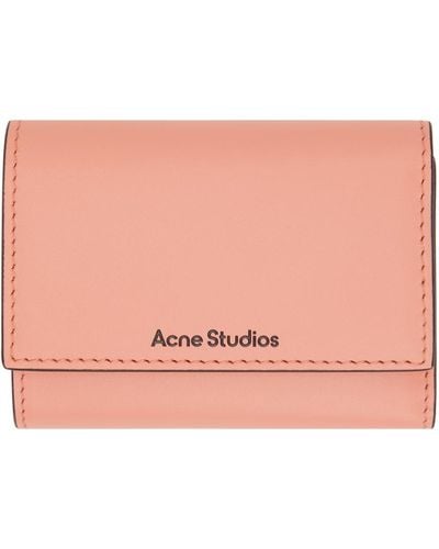 Acne Studios Pink Trifold Leather Wallet - Black
