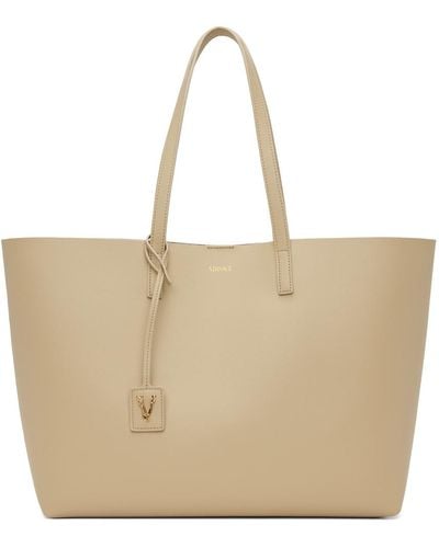 Versace Calf Leather Tote - Natural