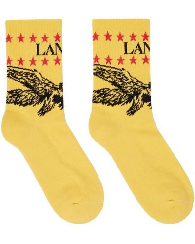 Lanvin Future Edition Logo Eagle Socks - Yellow