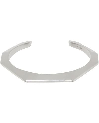 Bottega Veneta Silver Cuff Bracelet - Black