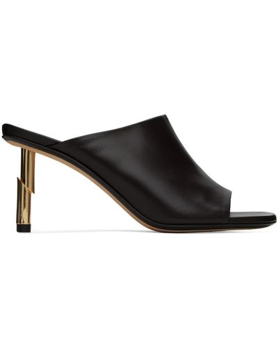 Lanvin Brown Sequence Mules - Black