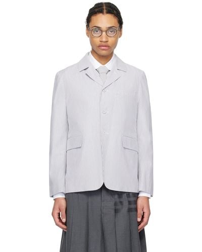 Thom Browne Gray Unconstructed Blazer - Multicolor