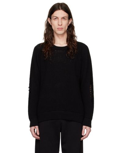 Les Tien ディストレス セーター - ブラック