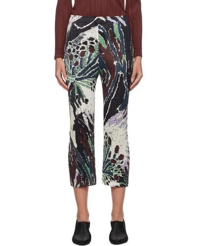 Pleats Please Issey Miyake Multicolor Frosty Forest Pants - Black