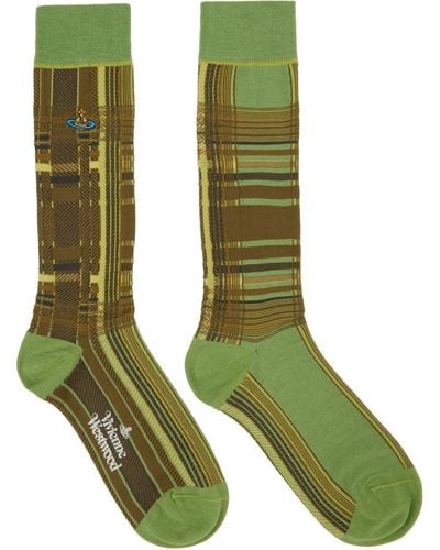 Vivienne Westwood Oversize Madras Socks - Green