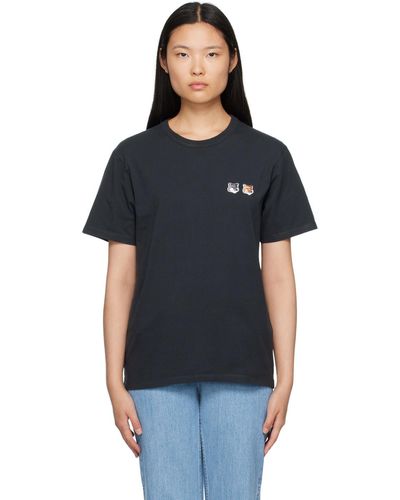 Maison Kitsuné T-shirt noir à logos de renard