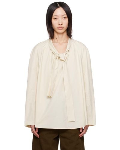 Lemaire Off- Ascot Blouse - White