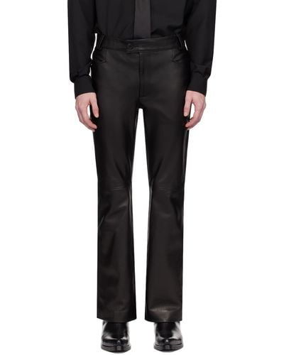 Ernest W. Baker Fla Leather Trousers - Black