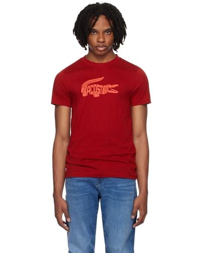 Lacoste Croc Print T-Shirt - Red