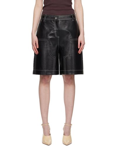 Stand Studio Rue Leather Shorts - Black