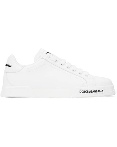 Dolce & Gabbana ホワイト Portofino スニーカー - ブラック