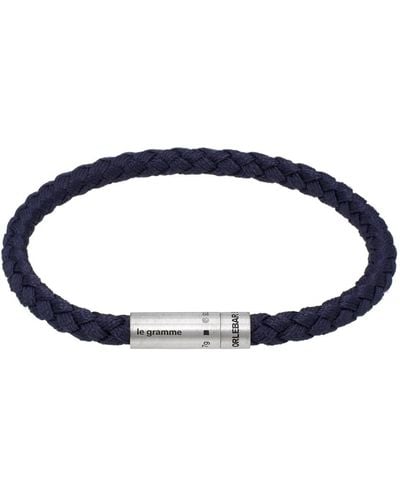 Le Gramme Nato Marine Cable 'Le 7G' Bracelet - Blue