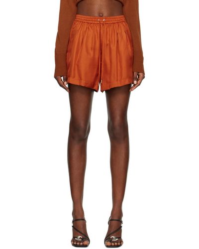 SILK LAUNDRY Slouch Shorts - Orange